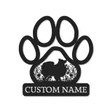 Custom Dog Paw Led Light Metal Wall Art Personalized Pet Lover Gift Living Room Decor for Dog Owners