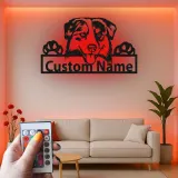 Décoration murale en métal personnalisée Berger Australien avec Rétroéclairage - Cadeau pour Amoureux des Chiens