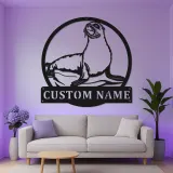 Custom Sea Lion Metal Wall Art | LED Light Nautical Decor | Personalized Ocean Lover Gift | Marine Life Name Sign
