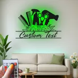 Insegna su misura per hair stylist | Arte murale LED in metallo per saloni | Decorazione personalizzata per beauty studio | Regalo per parrucchiere