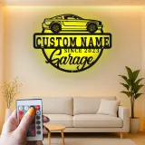 Custom Muscle Car Led Light Metal Wall Art Personalized Garage Gift for Car Enthusiasts Man Cave Decor 3