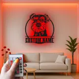 Arte de Metal LED de Schnauzer Personalizado | Decoración de Pared de Retrato de Mascota Personalizada | Regalo Único para Amantes de los Perros | Acento Moderno para el Hogar