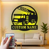 Custom Fire Truck Metal Sign | Personalized LED Name Plaque | Firefighter Gift for Kids Room & Fire Station Decor | Hand-Crafted Wall Art