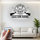 Personalized Wild Boar Hunting Sign | LED Metal Wall Art | Custom Hunter Name Decor for Cabin & Man Cave | Gift for Hunter