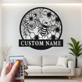 Personalisierte Bienen und Blumen LED Licht Metall-Wandkunst Geschenk für Naturliebhaber Gartenraum Dekor