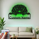 Custom Cocker Spaniel Led Light Metal Wall Art Personalized Dog Lover Gift Living Room Pet Decor