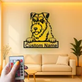 Insegna in metallo LED personalizzata Schnauzer regalo per amanti dei cani decorazione per soggiorno