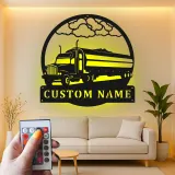 Cartel de metal LED personalizado para camiones, regalo para camioneros, decoración de garaje u oficina