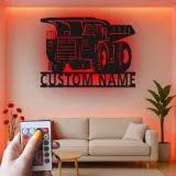 Cartel de metal LED de camión volquete personalizado, regalo para entusiastas de la construcción, decoración de garaje u oficina