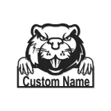 Insegna in metallo LED personalizzata con castoro - Regalo unico per amanti degli animali, decorazione per ufficio o sala giochi