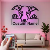 Cartel de metal LED de raza de perro personalizado Regalo para dueños de mascotas Decoración para salón o entrada 1