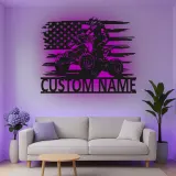 Cartel de metal LED personalizado para motorista de ATV, regalo personalizado para entusiastas del off-road, decoración para man cave