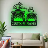 Insegna in metallo LED personalizzata per motociclisti ATV - Regalo personalizzato per appassionati di outdoor, decorazione per man cave o garage