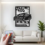 Cartel de metal personalizado de coche con luces LED | Señal de garaje personalizada | Decoración de man cave | Regalo para entusiastas de coches