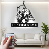 Insegna di Caccia Personalizzata Labrador | Arte da Parete in Metallo LED per Papà Cacciatore | Decorazione per Cani Anatra Personalizzata | Arte per Man Cave e Baita