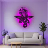 Custom Peacock Led Light Metal Wall Art Personalized Gift for Couples Elegant Living Room Decor