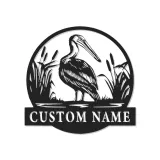 Insegna in metallo LED personalizzata Pelican | Decorazione per casa al mare costiera | Arte murale con silhouette di uccello illuminata | Regalo personalizzato per marina