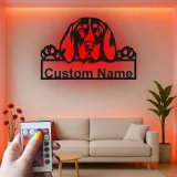 Cartel de metal LED de raza de perro personalizado Regalo para dueños de mascotas Decoración para salón o entrada 3