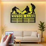 Personalisierte LED-Metall-Wandkunst für Curling-Teams – Sportgeschenk für Athleten, Deko fürs Spielzimmer