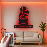 Personalisierte Vintage Phonograph LED Licht Metall-Wandkunst Geschenk für Musikliebhaber, Retro-Wohnzimmer-Dekor