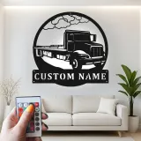 Cartel de metal LED personalizado de camión de plataforma regalo para conductores de camiones decoración de garaje u oficina