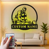 Insegna in metallo LED personalizzata per sollevatori di pesi, regalo per appassionati di palestra, decorazione per palestra domestica