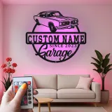 Custom Classic Car Led Light Metal Wall Art Personalized Garage Gift for Him Man Cave Decor