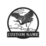 Insegna in metallo LED gru personalizzata regalo per amanti della natura decorazione elegante per soggiorno