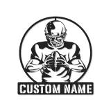 Custom Football Player Metal Sign | Personalized LED Wall Art | Game Room Decor for Boys | Athlete Gift Idea