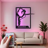 Gymnastics LED Metal Sign | Custom Name Wall Art for Girls Room | Personalized Gymnast Gift Light