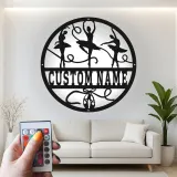 Décoration murale en métal personnalisée Danseuse de ballet avec rétroéclairage LED Cadeau pour danseur Décor de studio ou de chambre