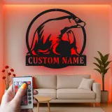 Arte de Metal LED de León Marino | Cartel de Decoración Costera Personalizado | Regalo de Casa de Playa de Vida Marina