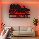 Custom Septic Truck Sign | Personalized LED Metal Wall Art | Gift for Truck Driver | Garage & Man Cave Decor
