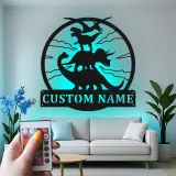 Insegna in metallo LED a forma di dinosauro personalizzata, regalo per decorare la stanza dei bambini per amanti dei dinosauri