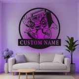 Personalisierte Boombox LED Licht Metall Wandkunst für Musikliebhaber