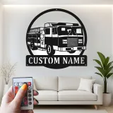 Cartel de camión de bomberos personalizado | Arte metálico LED para decoración de estación de bomberos | Regalo personalizado para bombero