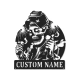 Personalisierte LED-Schädel Metall-Wandkunst – Einzigartiges Geschenk für Schweißer
