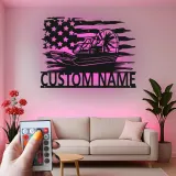 Insegna in metallo personalizzata con luce LED per airboat - Regalo per appassionati di nautica, decorazione per man cave
