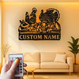 Cartel de Metal de Animales de Granja Personalizado | Decoración LED de Establo Personalizada | Arte Mural Rústico para Granjeros y Rancheros