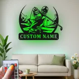 Insegna in metallo personalizzata per golfista con LED | Decorazione murale golf su misura | Arredo per man cave e regalo originale per amanti del golf
