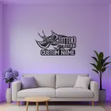 Personalisierter Tattoo-Studio-Schild | Handgefertigte Schwalbe Metall-Wandkunst mit LED | Vintage Tattoo-Künstler Geschenk | Retro Salon-Dekor