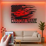Insegna in metallo personalizzata per Jet Ski con LED | Insegna con nome per imbarcazione per casa al lago | Regalo per appassionati di nautica e decorazione per garage