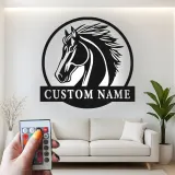 Custom Horse LED Sign | Personalized Metal Wall Art | Equestrian Decor for Stable & Farmhouse | Horse Lover Gift