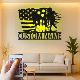 Cartel de metal LED personalizado para boliche, regalo para entusiastas del boliche, decoración de sala de juegos