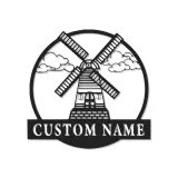 Custom Windmill Led Light Metal Wall Art Personalized Farmhouse Gift Rustic Home Decor for Living Room