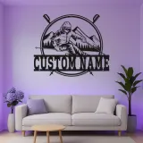 Panneau mural en métal d'alpiniste personnalisé | Décor de chalet moderne avec rétroéclairage LED | Cadeau unique pour les amateurs de sports d'hiver