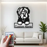 Décoration murale en métal LED personnalisée de chien de berger - Cadeau pour amoureux des animaux