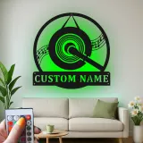 Insegna in metallo LED a forma di disco in vinile personalizzata, regalo per amanti della musica, decorazione per studio
