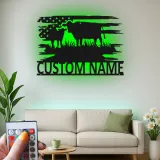 Décoration murale en métal personnalisée avec vache et veau en rétroéclairage - Cadeau pour agriculteurs - Décor de maison de campagne rustique