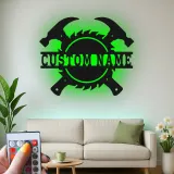 Décoration murale en métal personnalisée avec éclairage LED d'outils de menuisier